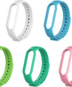 5 adet Silikon Kordon, Mi Band 5 ve Mi Band 6 için Uyumlu - Ayarlanabilir Rahat Bileklik 5'li Paket