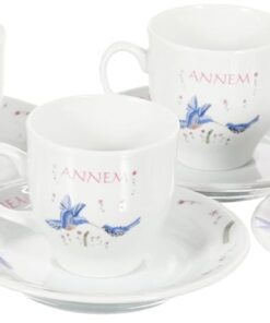 Porselen Yasemin 10228 Desenli 6 Kişilik 12 Parça Kahve Takımı, 90 ml