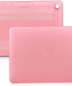 Macbook Air M2-M3 Kılıf 13.6 inç Mat Kılıf (TouchID'li Air M2-M3) A2681 A3113 ile Uyumlu Açık Pembe