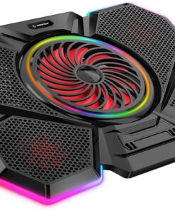 S47 COOLFLOW 5 Adet Kırmızı Led Fan 1 Usb 7 Farklı Kademe Ayarı 10 17.3 Notebook Soğutucu Stand