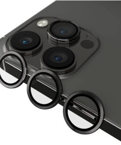 Apple İPhone 14 Pro Max ile uyumlu Kamera Koruyucu Lens (uzay grisi)