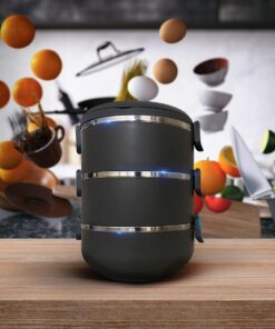 Freshbox Füme 3 Katlı Sızdırmaz Yemek Termosu Sefer Tası (Özel Seri, Özel Renk) 1.8 Litre