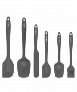 Drongo Isıya Dayanıklı Yanmaz Yapışmaz Silikon Spatula Seti 6 Parça Gri