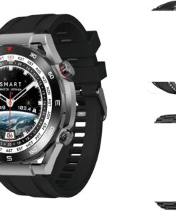 G3 Watch Ultimate Akıllı Saat Tüm Telefonlarla Uyumlu Akıllı Saat 49MM 2.02INÇ Akıllı Saat 3 Kordonlu Akıllı Saat Kalp Ritmi Adımsayar Akıllı Saat Metal Deri Silikon Kordonlu Akıllı (Siyah)