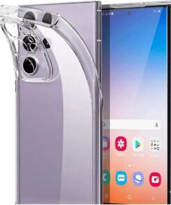 Samsung Galaxy S24 Ultra İle Uyumlu Kılıf Transparan Şeffaf GlassElegance TPU Tam Koruma Arka Kapak Şeffaf Renk