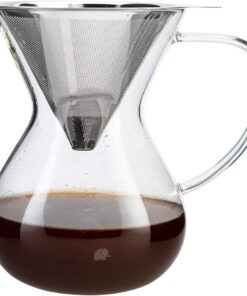 Glory Cam Kahve Demleme Çelik Süzgeçli 850 ml, Tek Ebat, Çok Renkli