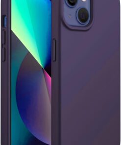 Apple iPhone 14 Plus Uyumlu Özel İpeksi Dokunuş Hissi Veren İçi Yumuşak Kadife Lansman Silikon Kılıf Kapak (Derin Mor)