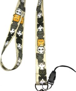 Kedi Desenli Boyun ipi Telefon Askısı Lanyard