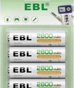 1.2V AA Yüksek Kapasiteli Şarj Edilebilir Piller,1200 Tech ile 2800mAh Ni-MH Şarj Edilebilir Piller,4 Adet Paket