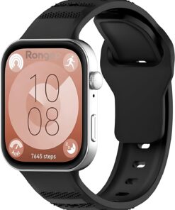 Huawei Watch Fit 3 İle Uyumlu Rugged Silikon Kordon Premium Kalitede Rahat ve Yumuşak Bileği Rahatsız Etmeyen Deformasyona Dayanıklı Bilek Ölçüsüne Göre Ayarlanabilen Spor Kayış