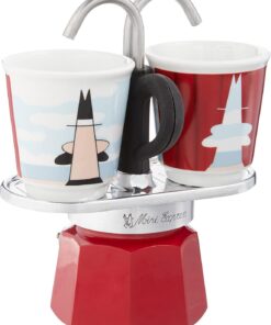 - Set Mini Express: Ocak Üstü Espresso Pişirici + 2 Cups - Magrite Serisi