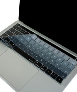 Macbook Pro Klavye Koruyucu Touchbarlı (US to TR) Ombre A1706 A1989 A2159 A1707 A1990 Uyumlu Siyah Gri