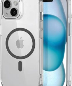iphone 15 için Ultimate Serisi Magsafe ile uyumlu Kesinlikle Sararmayan Ultra Şeffaf Kristal Berraklığında Akrilik Sert Kılıf Metal Tuşlar ve Güçlü Manyetik Premium Kılıf (Natural Titanyum)