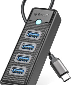 Type-C to 4 Portlu USB3.0 5Gbps USB Bağlantı Noktası Çoklayıcı HUB, 15cm, Siyah, PW4U-C3-015-BK