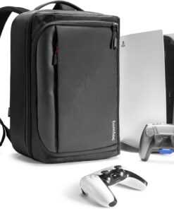 Travel Backpack for PS5/ PS5 Pro Console, Accessories, Protective Carrying Case Storage Bag Compatible with Sony PlayStation 5 Console, Headset, 2 Game Discs, PS5 Controller, Charging Station
