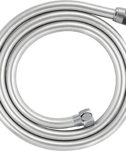 Twistfree Lüx PVC Duş Hortumu/Duş Spirali/Paslanmaz Bağlantı Uçlu 150 Cm Gümüş