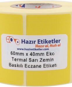etiketler , hazır al hızlı al İlaç Tarif Etiketi Eko Termal 60mm x 40mm Ruloda 1000 Adet 40mm Kuka Çapında, İlaç Reçete