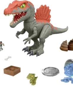 Jurassic World Cage Crasher Spinosaurus Dinozor Aksiyon Figürü ve Kutudan Çıkarma Oyuncağı, Kum ve Jel ve Hamur, Breakout & Discovery & Rescue Play