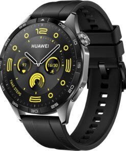 WATCH GT 4 46mm Akıllı Saat, 2 Haftaya Kadar Pil Ömrü, Çift Bant Beş Sistemli GNSS, Gelişmiş Kalori Yönetimi, Nabız Dalgası Aritmi Analizi, Sağlık Takibi, Android ve iOS ile Uyumluluk, Siyah