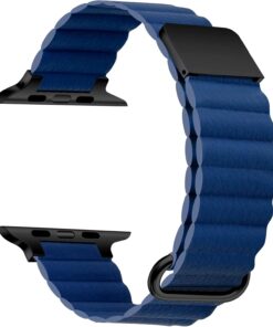 ​​​Apple İle Uyumlu Watch 38mm/40mm KRD-78 PU Deri Kordon Strap Kayış Lacivert