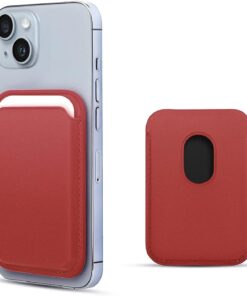 Kılıf Apple iPhone 15 Plus için Leather Wallet MagSafe Kırmızı [iPhone 15 Plus ile Uyumlu Kılıf - Kırmızı]
