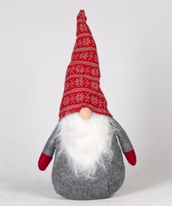 Yılbaşı Süsü Pelüş Cüce Kırmızı-Gri 40 Cm.