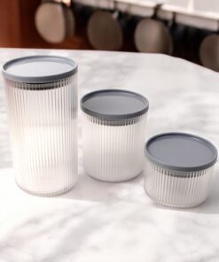 3'lü Sızdırmaz Vakum Kapaklı Saklama Kabı Seti, Akrilik Vakum Kapaklı Saklama Kabı Seti 3 Boy