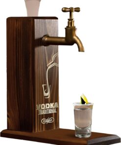 Gift Özel Vodka Baskılı Musluklu Doğal Ahşap İçki Standı, İçki Çeşmesi, Doğum Günü Hediyesi, Ev Hediyesi, İçecek Dispenseri