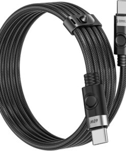 60W 3A PD Type-C to Type-C Hızlı Şarj ve Data Kablosu Siyah 1 Metre