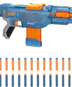 Elite 2.0 Echo CS-10 Blaster - 24 Resmi Dart, 10 Dart Klipsi, Çıkarılabilir Stok ve Barrel Uzatma, 5 Taktik Ray