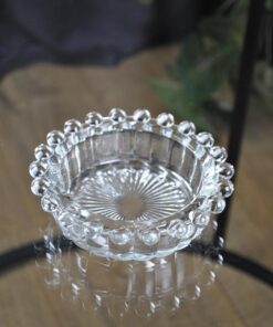 Bubbles Yuvarlak Cam Kristal Lüks Küllük - Kül Tablası - Yuvarlak Kül Tabağı 13 Cm