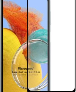 Samsung Galaxy M14 Tam Kaplayan Temperli Cam Ekran Koruyucu Siyah [Galaxy M14 ile Uyumlu Ekran Koruyucu]