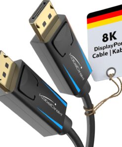 - 8K / 60Hz DisplayPort Kablosu 1.4-2 m - Oyun bilgisayarları/dizüstü bilgisayarları, 4K / 8K oyun monitörleri ve ultra hızlı 144Hz / 165Hz / 240Hz için boşluksuz korumalı DP kablosu