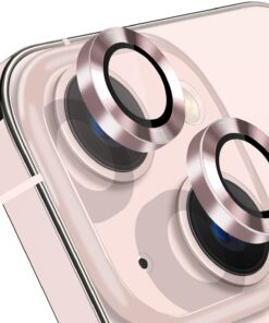 Apple iPhone 13 iPhone 13 Mini için Kamera Lens Koruyucu Kamera Koruyucu Ultra İnce Yüksek Kaliteli Cam Lens Mercek Koruyucu (Pembe)