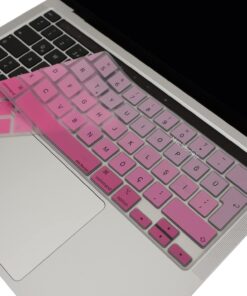 Macbook Pro Klavye Kılıfı 13 inç M1-M2, (Türkçe Q) A2338 A2289 A2251 A2141 ile Uyumlu Gradient Pembe