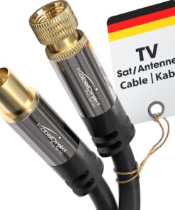 – SAT/TV kablosu – 2m (75 Ohm, F-fiş > koaksiyel fiş, TV, HDTV, radyo, DVB-T2, DVB-C, DVB-S, DVB-S2 için uygun koaksiyel kablo)