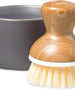 Circle Bubble bis Keramik Seifenspender & Scrubber Schwamm Set, weiß, grau/weiß, Dish Brush + Dispenser