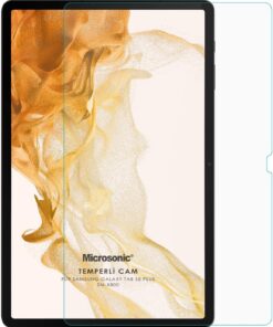 Samsung Galaxy Tab S8 Plus X800 Tempered Glass Cam Ekran Koruyucu [Galaxy Tab S8 Plus X800 ile Uyumlu Ekran Koruyucu - Şeffaf]