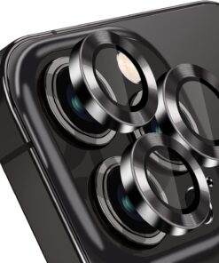 Apple iPhone 14 Pro Max iPhone 14 Pro için Kamera Lens Koruyucu Kamera Koruyucu Ultra İnce Yüksek Kaliteli Cam Lens Mercek Koruyucu (Siyah)