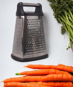 4 Taraflı Paslanmaz Çelik Rende, Dikdörtgen Kaydırmaz Tabanlı Tutacaklı Paslanmaz Çelik Rende (22cm*14cm*12cm)