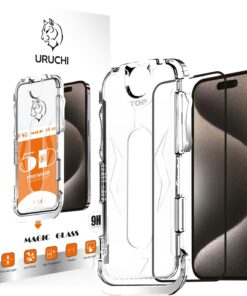 Apple iPhone 16E, iPhone 14, iPhone 13 Pro/13 (6.1'') İle Uyumlu PREMIUM Hizalama Aparatlı ve Takılırken Camın Altında Kesinlikle Toz Bırakmayan Darbelere Karşı Ekstra Güçlü Ekran Koruyucu Cam