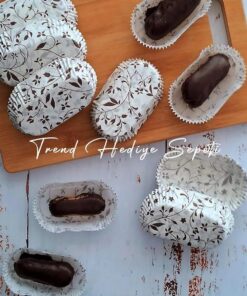 Hediye Sepeti Takribi 200 Adet Büyük Boy Desenli Ekler Kağıdı 8.5x4 Cm, Baklava Sunumluk, Muffin Kek Kalıbı