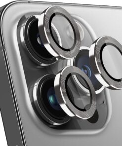 [3 Adet] iPhone 14 Pro/iPhone 14 Pro Max için Kamera Lens Koruyucu, Alüminyum 9H Temperli Cam Lens Kamera Koruyucu Apple iPhone 14 Pro ve Apple iPhone 14 Pro Max Kamera Koruyucu (Gümüş)