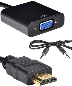 HDMI To VGA Ses Destekli Dönüştürücü Kablo Çevirici Adaptör 4488