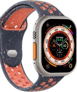 Apple Watch Series 9 45mm için Kordon Flame Circle Lacivert [Watch Series 9 45mm ile Uyumlu Kordon - Lacivert]
