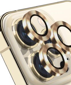 Apple iPhone 13 Pro Max iPhone 13 Pro için Kamera Lens Koruyucu Kamera Koruyucu Ultra İnce Yüksek Kaliteli Cam Lens Mercek Koruyucu (Gold)