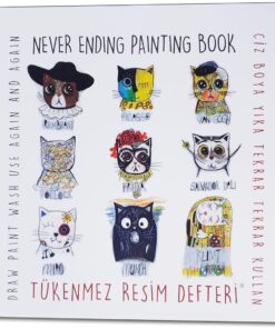 Çocuk Tükenmez Resim Defteri - Ressam Kediler - 25x35 cm