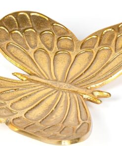 Dekoratif Metal Kelebek Tabak Gold 32x5x19 Cm.