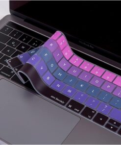 Macbook Pro Klavye Koruyucu Touchbarlı (UK-EU İngilizce) Ombre A1706 A1989 A2159 A1707 A1990 Uyumlu Pembe Mavi