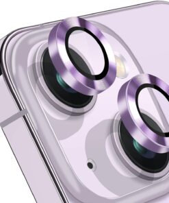 Apple iPhone 14 iPhone 14 Plus için Kamera Lens Koruyucu Kamera Koruyucu Ultra İnce Yüksek Kaliteli Cam Lens Mercek Koruyucu (Lila)